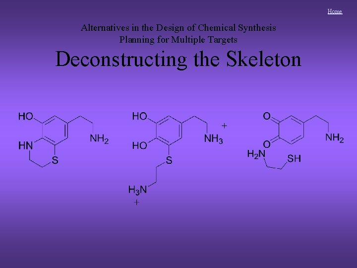 Home Alternatives in the Design of Chemical Synthesis Planning for Multiple Targets Deconstructing the