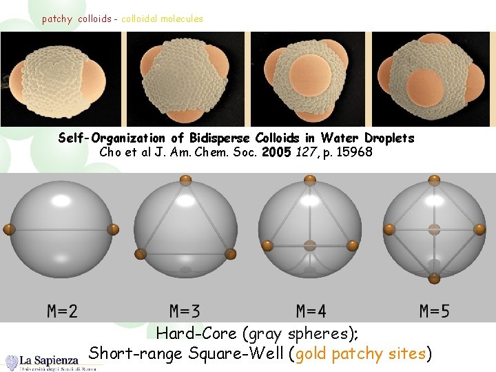 patchy colloids - colloidal molecules Self-Organization of Bidisperse Colloids in Water Droplets Cho et