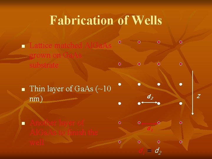 Fabrication of Wells n n n Lattice matched Al. Ga. As grown on Ga.