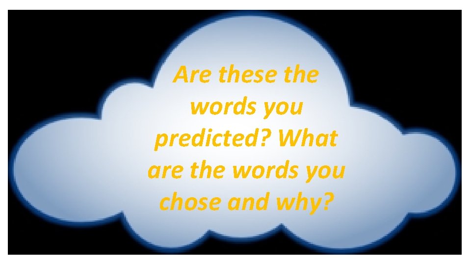 Are these the words you predicted? What are the words you chose and why?