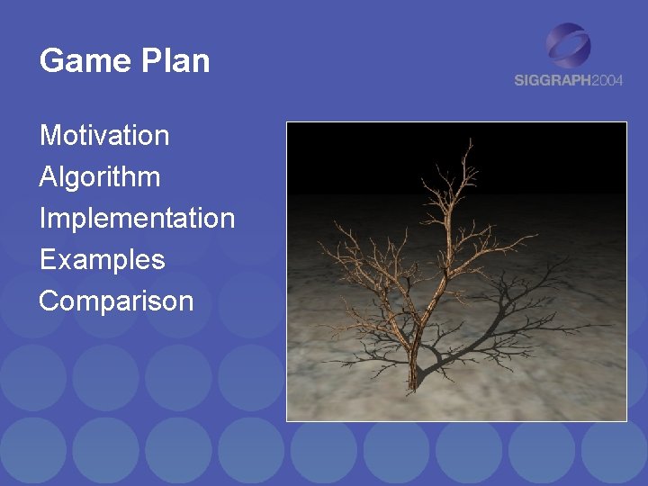 Game Plan Motivation Algorithm Implementation Examples Comparison 