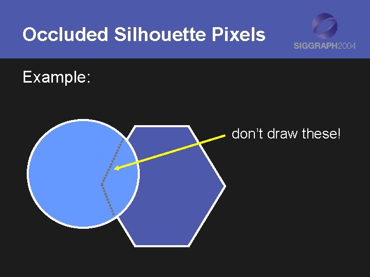 Occluded Silhouette Pixels Example: don’t draw these! 