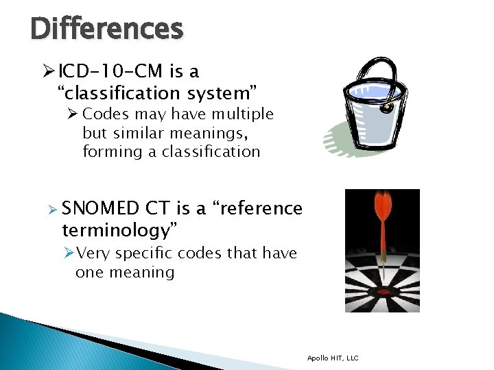 Differences ØICD-10 -CM is a “classification system” Ø Codes may have multiple but similar