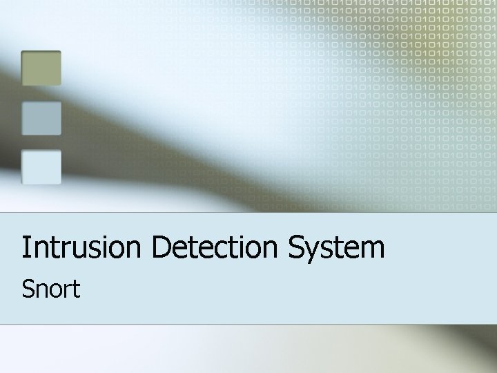 Intrusion Detection System Snort Intrusion Detection System Snort