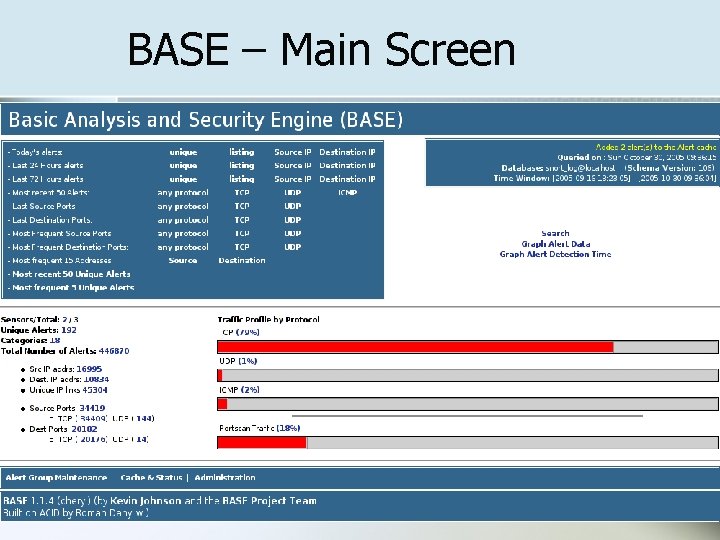 BASE – Main Screen BASE – Main Screen