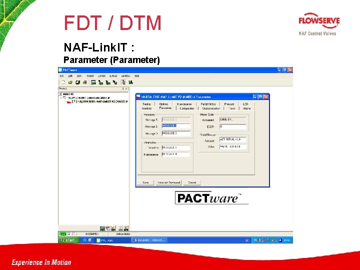 FDT / DTM NAF-Link. IT : Parameter (Parameter) 