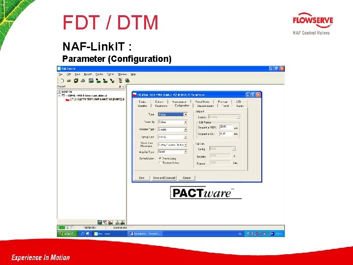FDT / DTM NAF-Link. IT : Parameter (Configuration) 