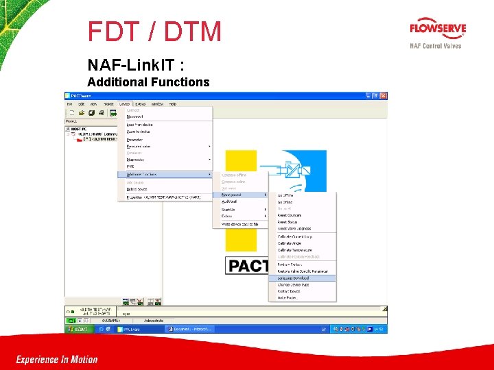 FDT / DTM NAF-Link. IT : Additional Functions 