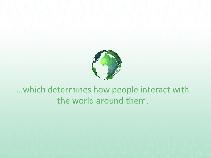…which determines how people interact with the world around them. 