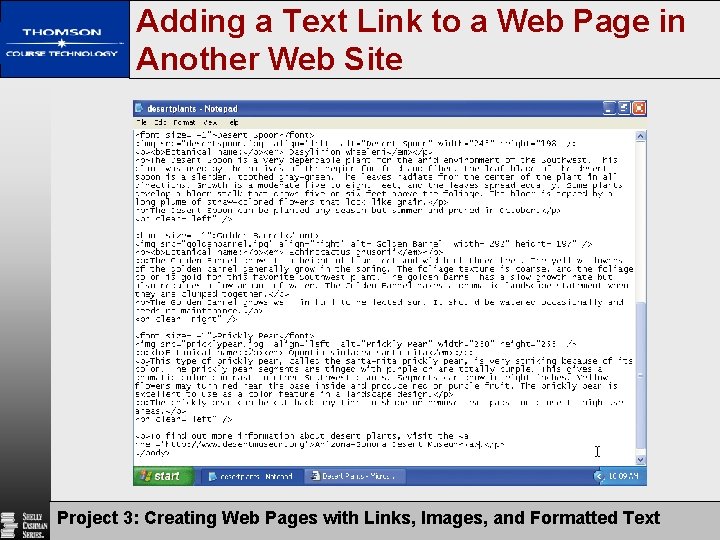 Adding a Text Link to a Web Page in Another Web Site Project 3: