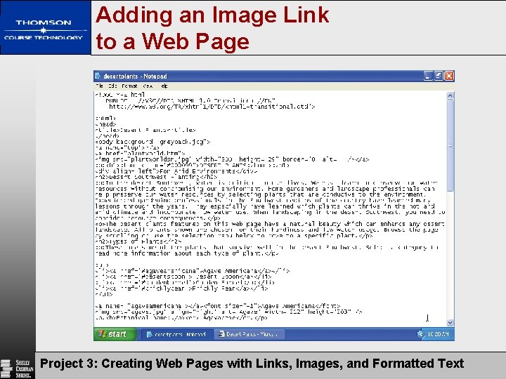 Adding an Image Link to a Web Page Project 3: Creating Web Pages with