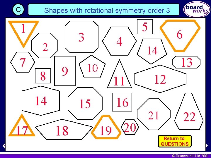 C Shapes with rotational symmetry order 3 1 3 2 7 8 9 14
