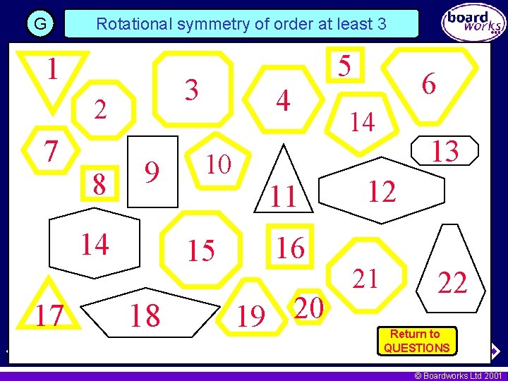 G Rotational symmetry of order at least 3 1 3 2 7 8 9