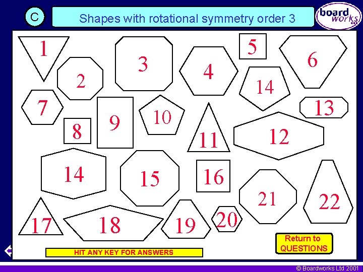 C Shapes with rotational symmetry order 3 1 3 2 7 8 9 14