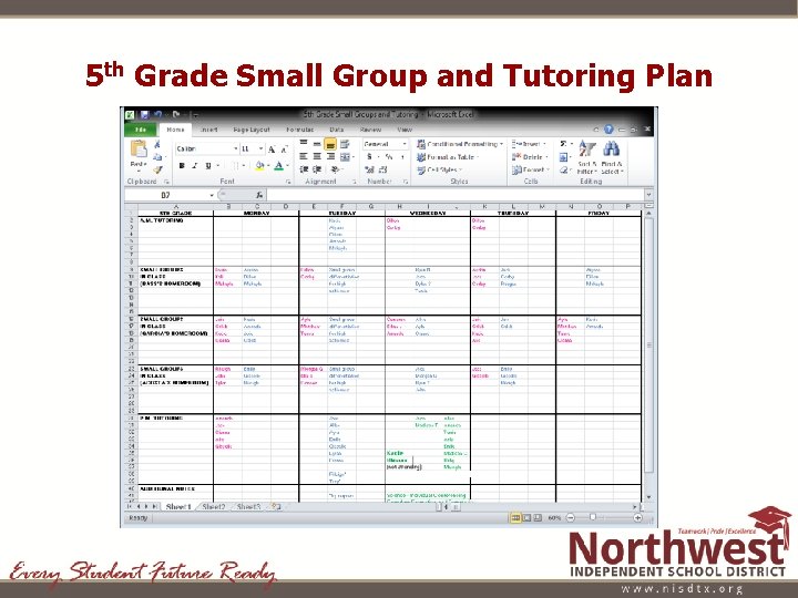 5 th Grade Small Group and Tutoring Plan 5 th Grade Small Group and Tutoring Plan