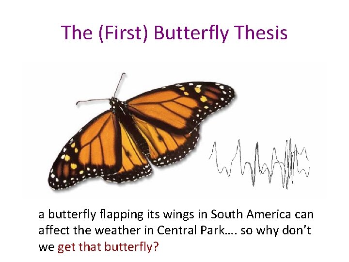 The (First) Butterfly Thesis a butterfly flapping its wings in South America can affect