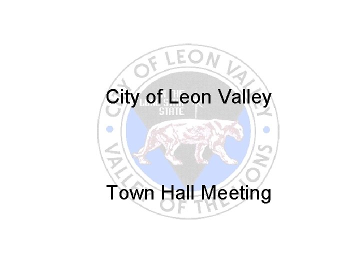 City of Leon Valley Town Hall Meeting Background