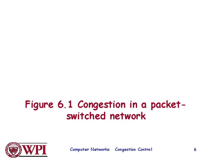 Figure 6. 1 Congestion in a packetswitched network Computer Networks Congestion Control 6 