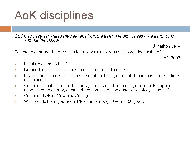 Ao. K disciplines God may have separated the heavens from the earth. He did