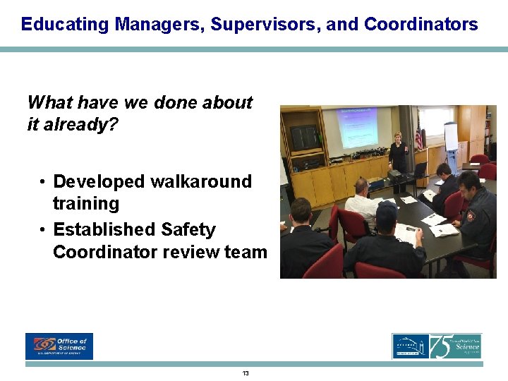 Educating Managers, Supervisors, and Coordinators What have we done about it already? • Developed Educating Managers, Supervisors, and Coordinators What have we done about it already? • Developed