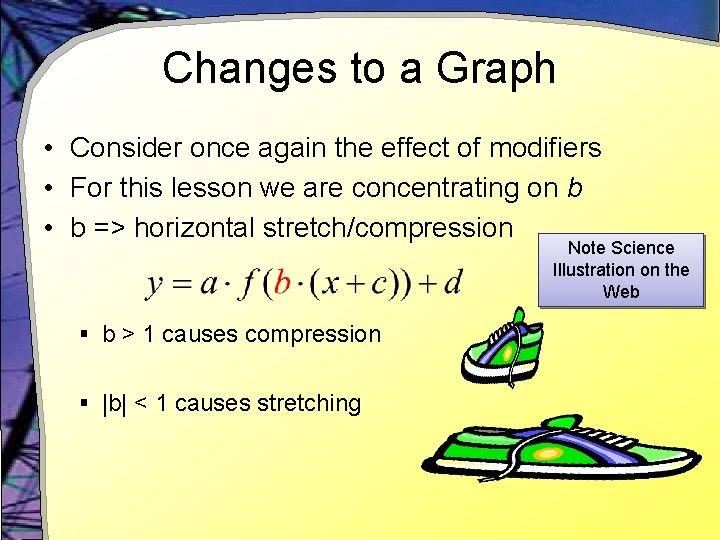 Changes to a Graph • Consider once again the effect of modifiers • For