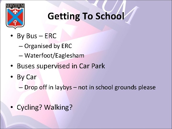 Getting To School • By Bus – ERC – Organised by ERC – Waterfoot/Eaglesham