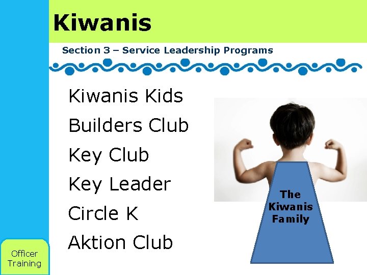 Kiwanis Section 3 – Service Leadership Programs Kiwanis Kids Builders Club Key Leader Circle