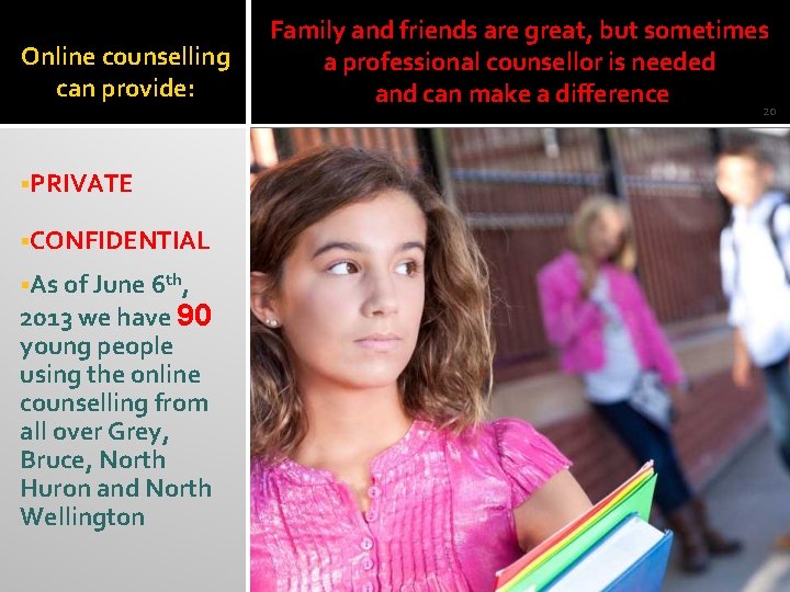 Online counselling can provide: Family and friends are great, but sometimes a professional counsellor