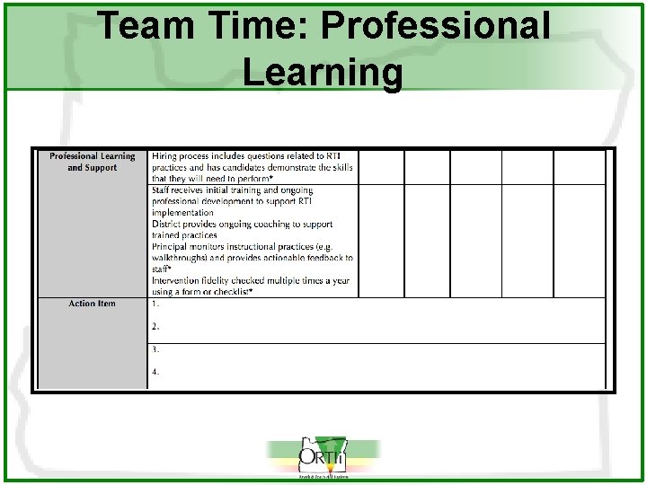 Team Time: Professional Learning 