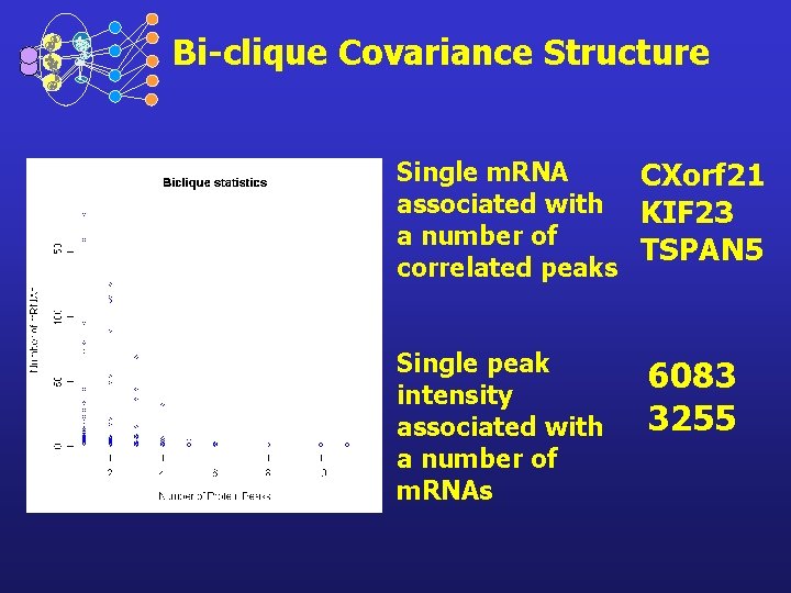 Bi-clique Covariance Structure Single m. RNA CXorf 21 associated with KIF 23 a number