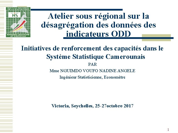 Atelier sous régional sur la désagrégation des données des indicateurs ODD Initiatives de renforcement