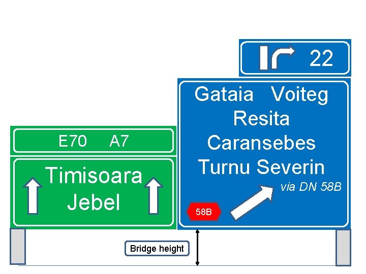 22 E 70 A 7 Timisoara Jebel Bridge height Gataia Voiteg Resita Caransebes Turnu