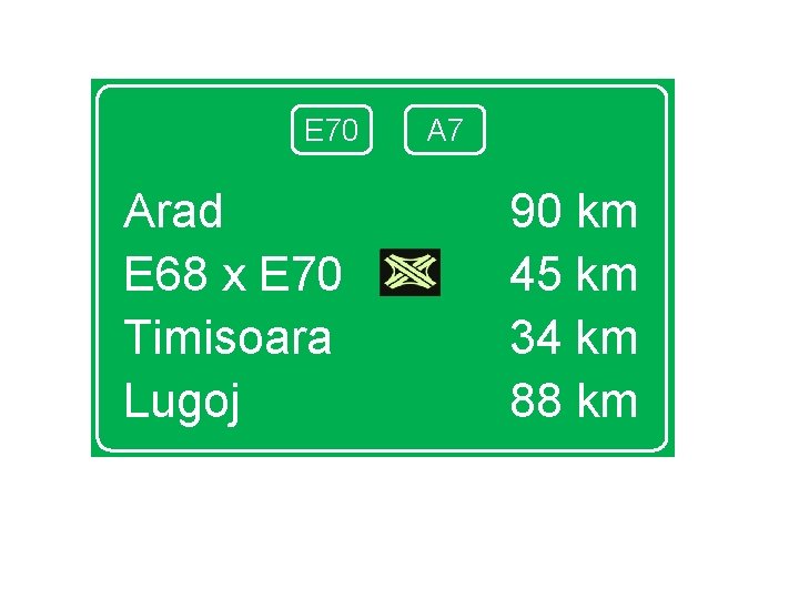 E 70 Arad E 68 x E 70 Timisoara Lugoj A 7 90 km