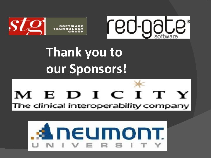 Thank you to our Sponsors! 