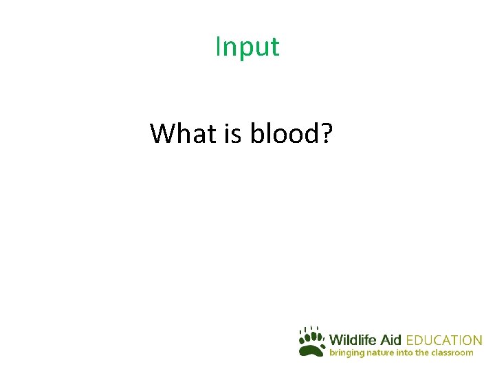 Input What is blood? 