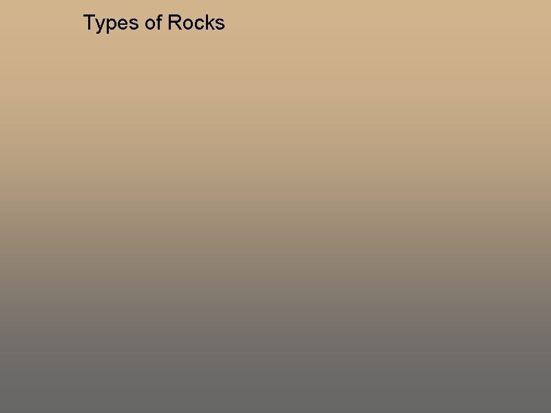 Types of Rocks Types of Rocks