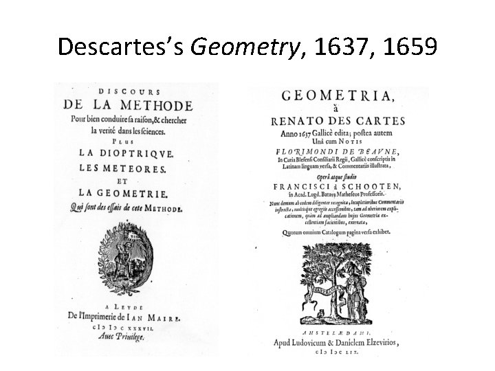 Descartes’s Geometry, 1637, 1659 