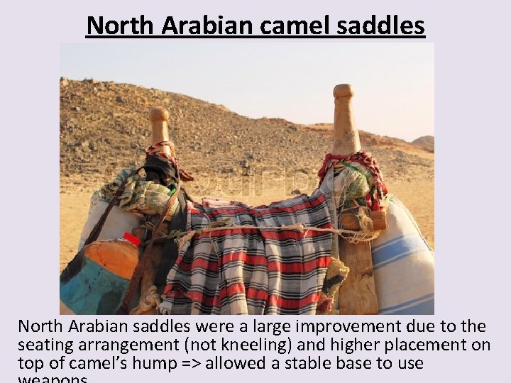 North Arabian camel saddles North Arabian saddles were a large improvement due to the
