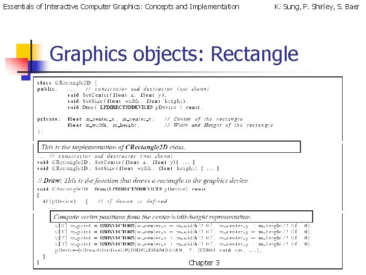 Essentials of Interactive Computer Graphics: Concepts and Implementation K. Sung, P. Shirley, S. Baer