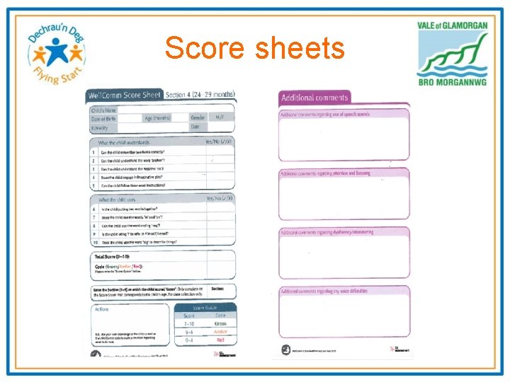 Score sheets 