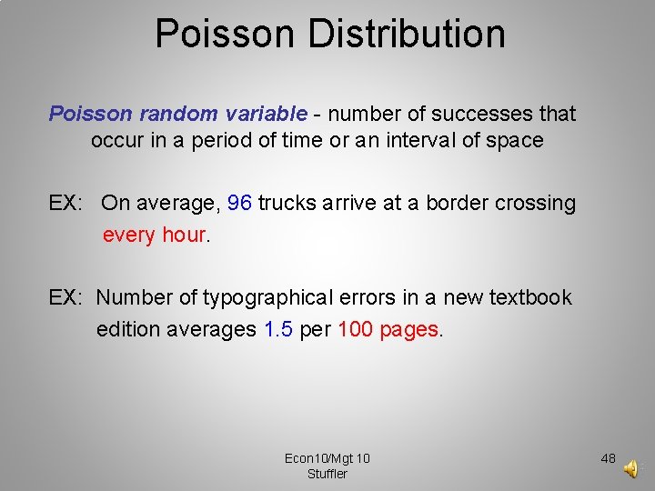 Poisson Distribution Poisson random variable - number of successes that occur in a period