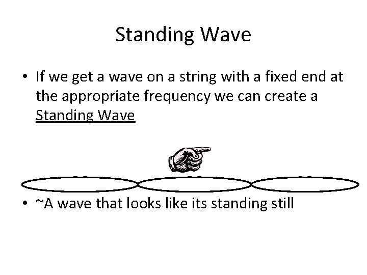 Standing Wave • If we get a wave on a string with a fixed