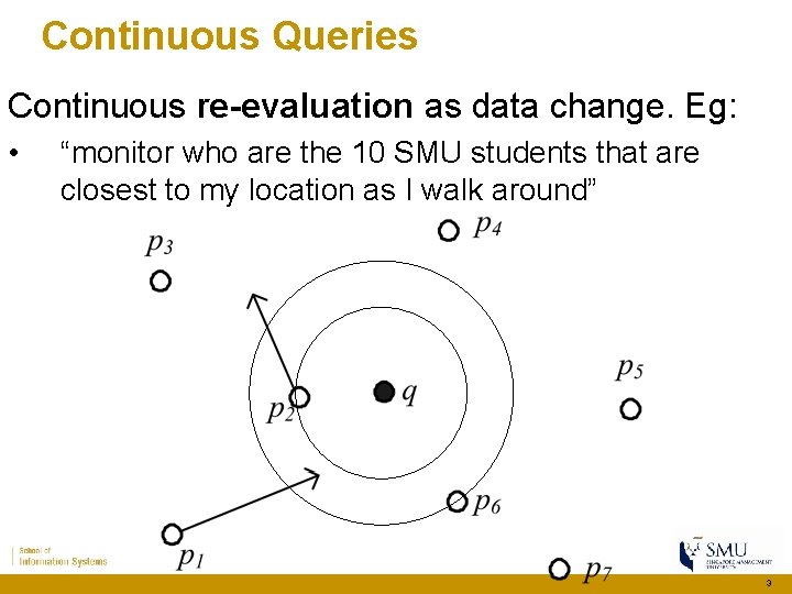 Continuous Queries Continuous re-evaluation as data change. Eg: • “monitor who are the 10 Continuous Queries Continuous re-evaluation as data change. Eg: • “monitor who are the 10