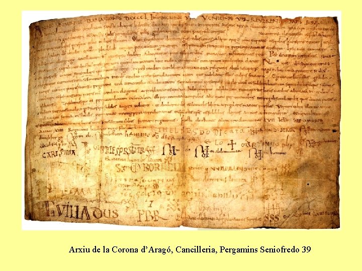 Arxiu de la Corona d’Aragó, Cancilleria, Pergamins Seniofredo 39 