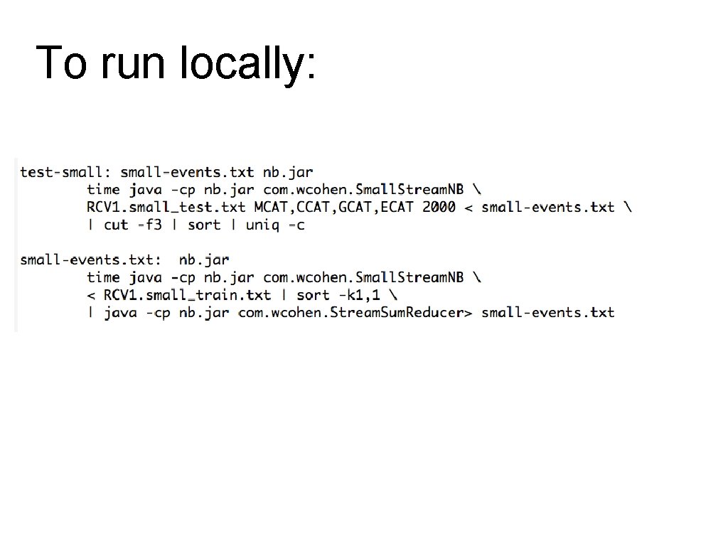 To run locally: 