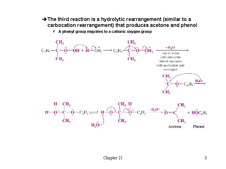 èThe third reaction is a hydrolytic rearrangement (similar to a carbocation rearrangement) that produces èThe third reaction is a hydrolytic rearrangement (similar to a carbocation rearrangement) that produces