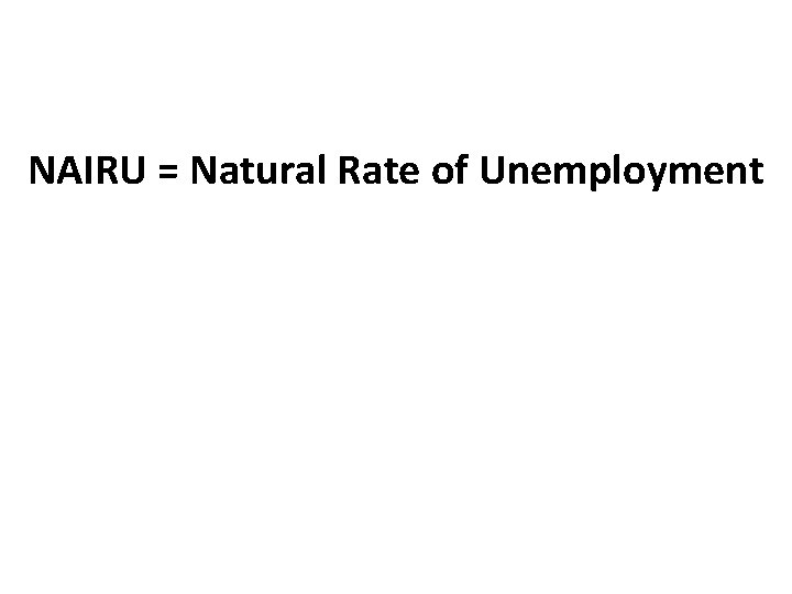 NAIRU = Natural Rate of Unemployment 