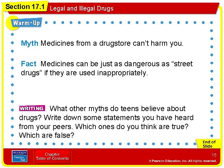 Section 17. 1 Legal and Illegal Drugs Myth Medicines from a drugstore can’t harm