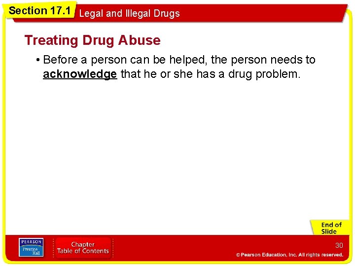 Section 17. 1 Legal and Illegal Drugs Treating Drug Abuse • Before a person