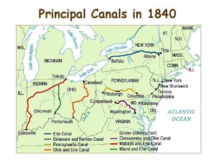 Principal Canals in 1840 